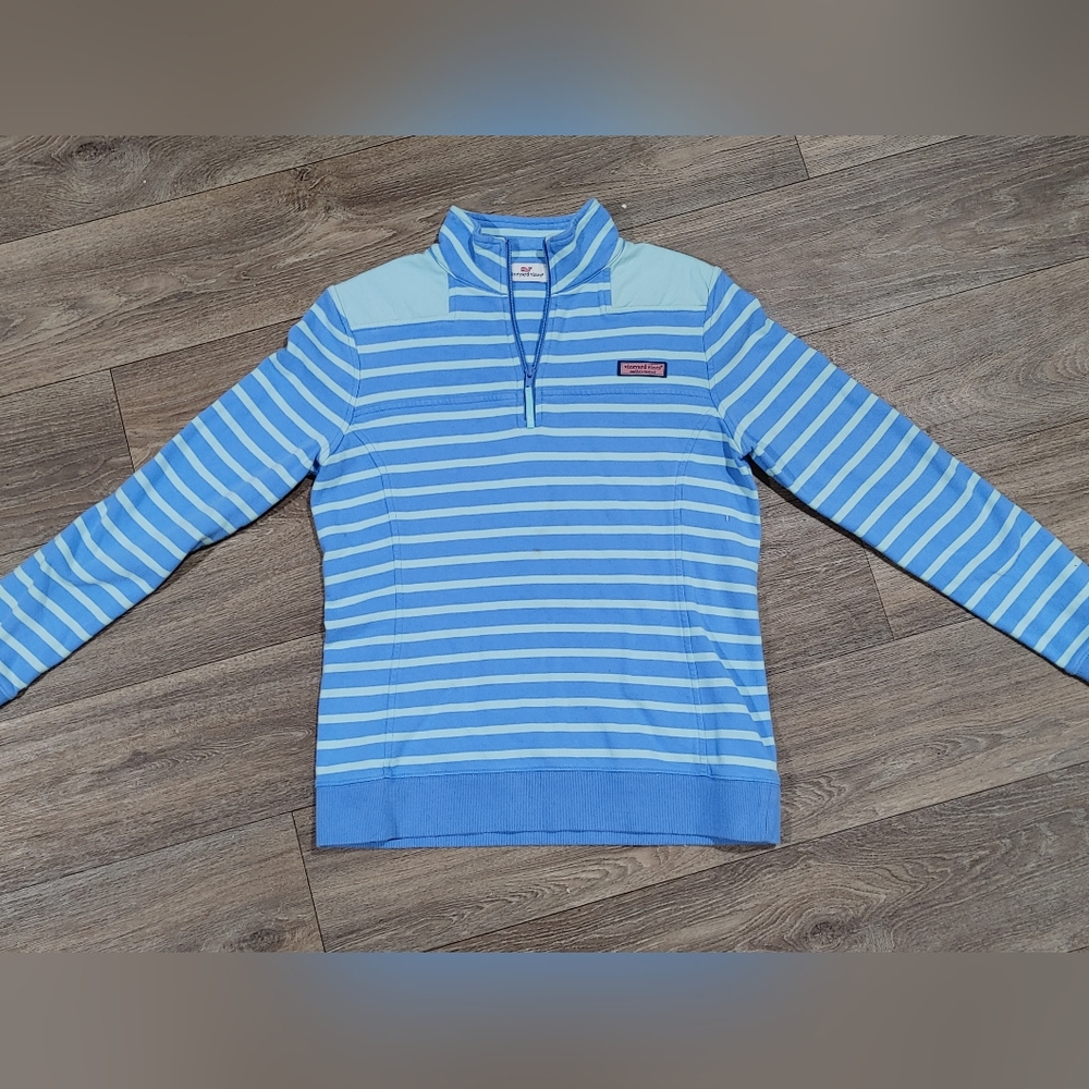 Vineyard Vines Womens Small 1/4 Zip Blue Pullover Shep Shirt